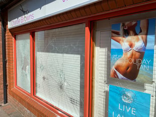 Hairdresser windows smashed in overnight attack