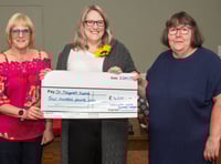 Wellington Ladies Skittles League present £400 cheque 