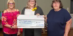 Wellington Ladies Skittles League present £400 cheque 