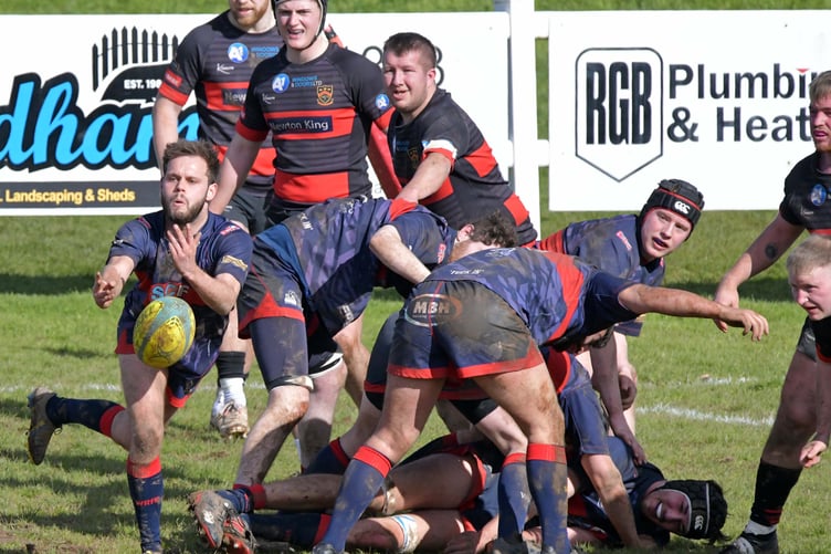 Hugh Harris in action for Wiveliscombe