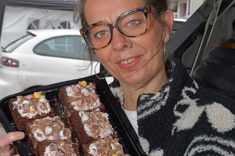NICOLE HERTAGE  ON HER CAKE STALL - wellington independent market