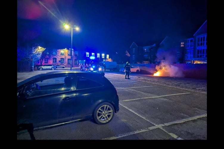 A Lexmoto motorcycle has been destroyed in what is believed to be an arson attack in a Wellington car park