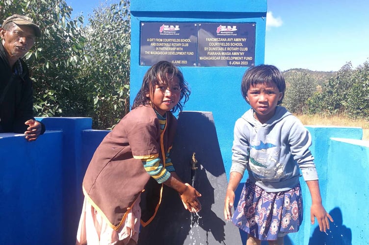 A Court Fields School funded clean water system at Imerikapoza, Madagascar