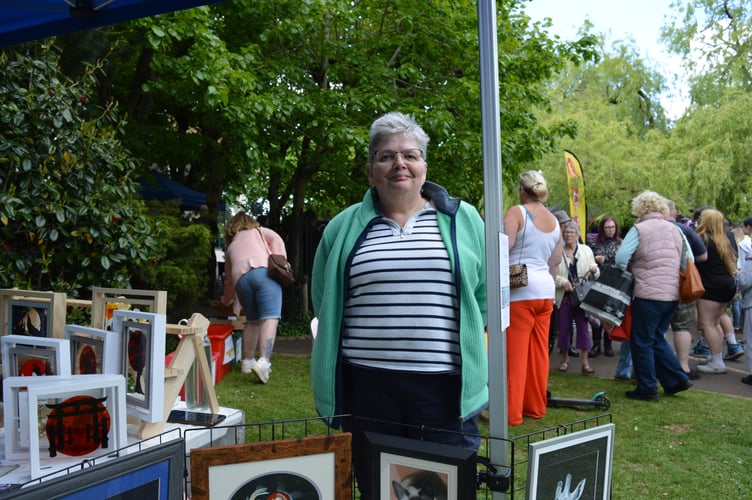 Nicky Farrell at her Art by Nicky Farrell stand