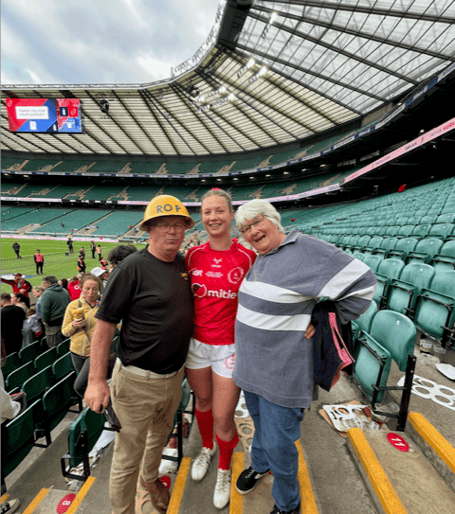 Amber-Starr Palmer with grandparents Keith and Sue Perry