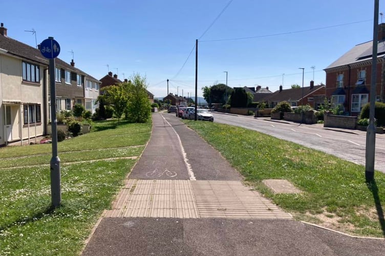 Existing Shared Use Cycle Path On Cheddon Road Near Pyrland School In Taunton