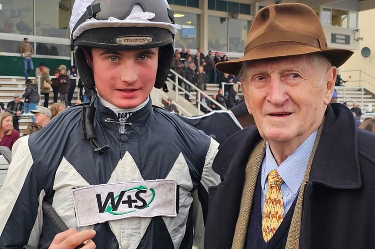 The maestro with young jockey Rian Corcoran at Taunton Races in March