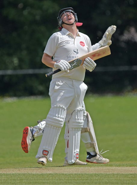 Wellington skipper Arron Campbell shows his displeasure at being out against Yeovil.