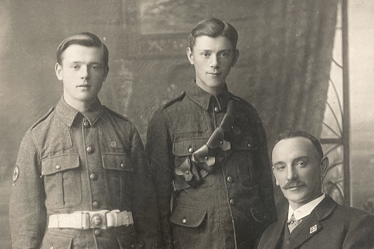 L-R: Arthur Green, Albert Green, and their father Alfred Green 