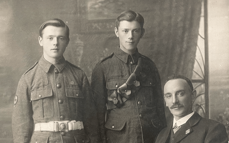 L-R: Arthur Green, Albert Green, and their father Alfred Green