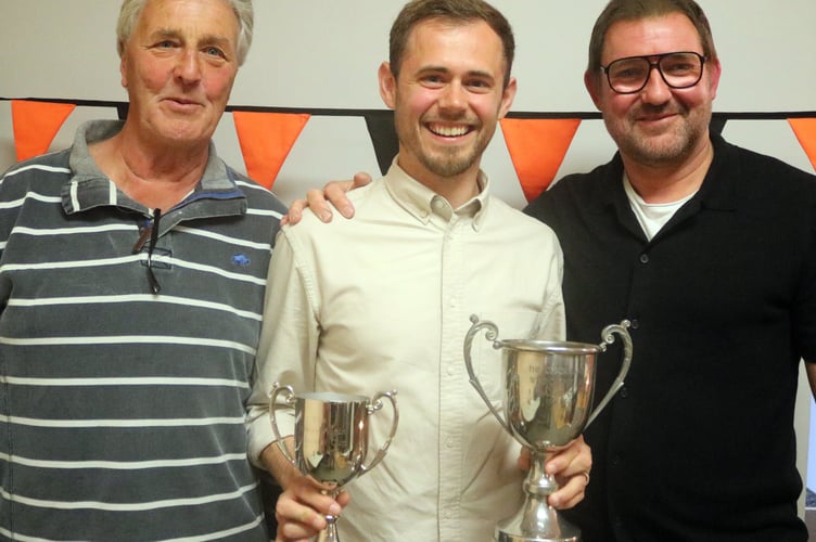 Left to right: Club president Alan Shire, double first team award winner Glen Wright, and manager Richard Cherry