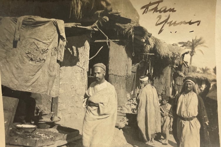 A photo of Palestinian men in Khan Younis