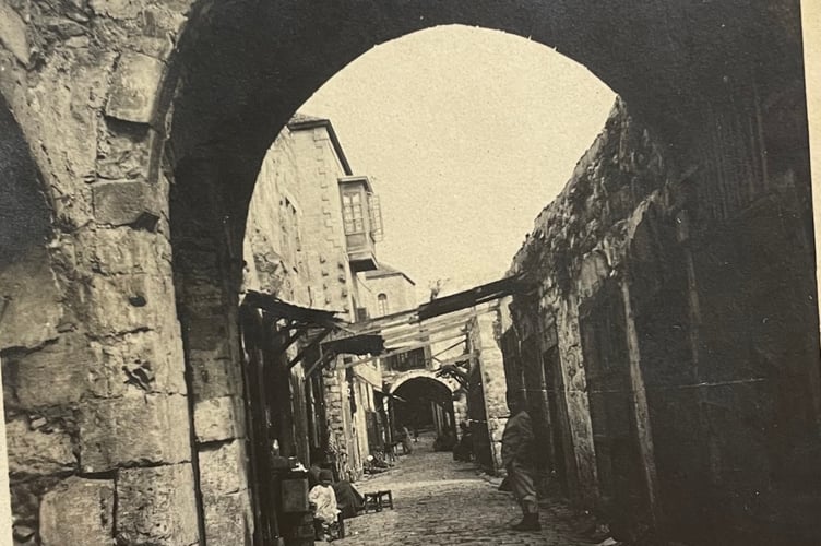 Captioned: "The street of arches, Jerusalem"