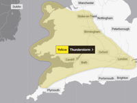Thunderstorm warning for Somerset