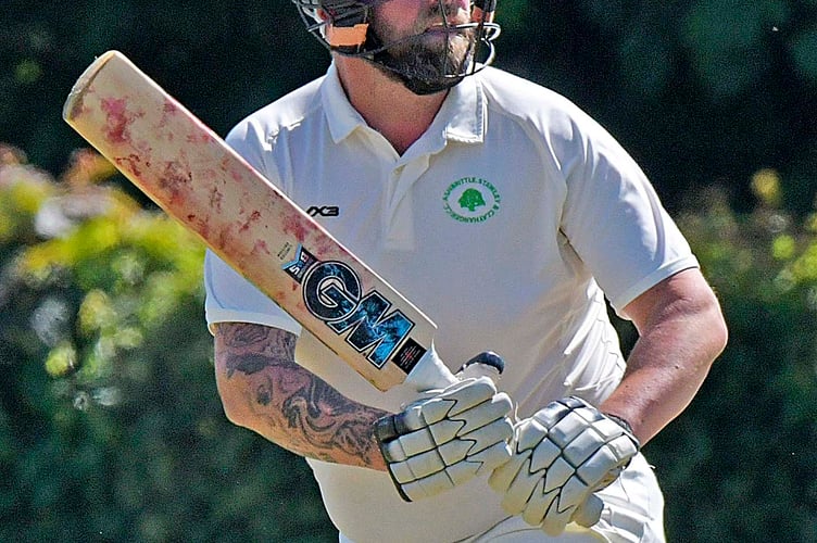 Mark White batting for Ashbrittle against Morebath last weekend