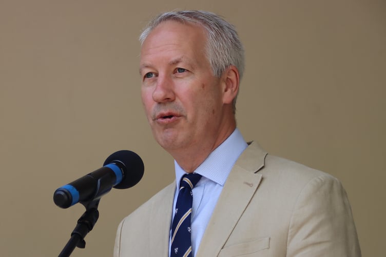 Liberal Democrat MP for Taunton and Wellington Gideon Amos opens the Wellington Park Spring Fayre
