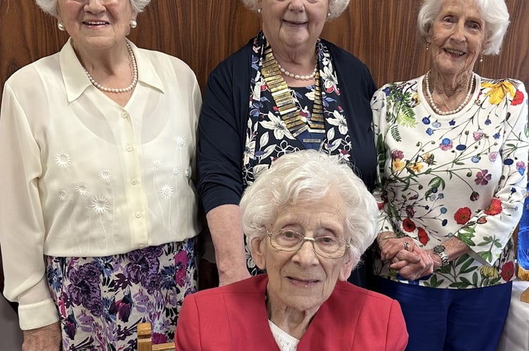 Pictured standing left to right are, Christine Howe, President Rosemary Wharton and Margaret Knowlman and seated, Hilary Woodbury.