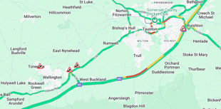 Delays reported on M5 between Wellington and Taunton