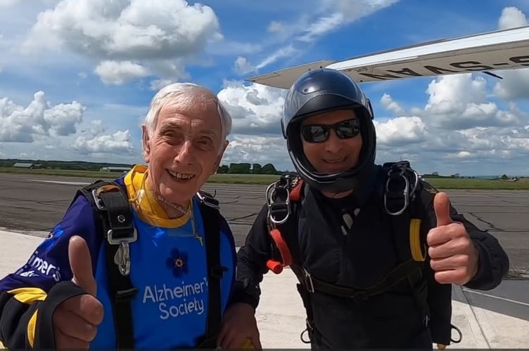 Ivy House resident Brian Standring has raised more money by doing another skydive at the grand age of 86
