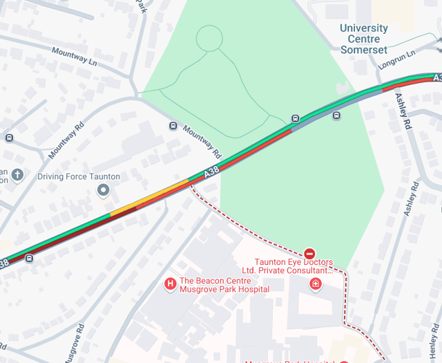Incident on A38 affecting traffic between Wellington and Taunton