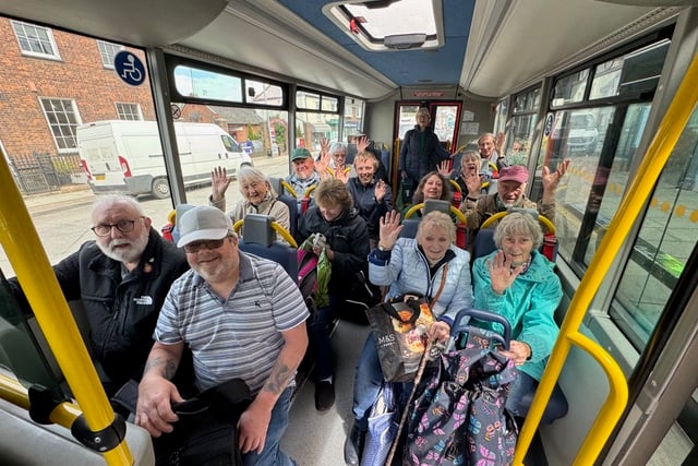 The Wivey-Welly Bus User Group on the first of the trial service linking Wiveliscombe to Wellington