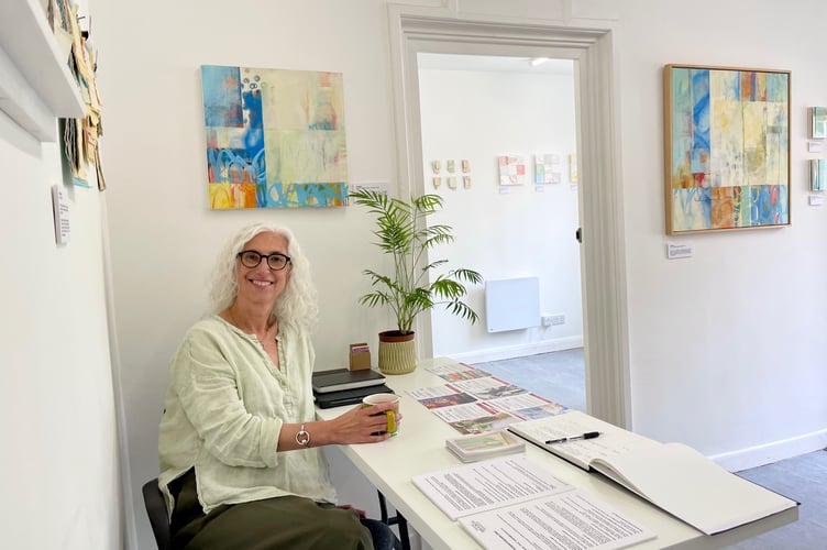 Clare at the Eliza House exhibition space for her show Making Space
