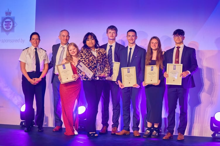 The Court Fields students receiving the Sandy Padgett Award