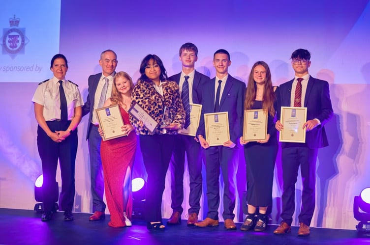 The Court Fields students receiving the Sandy Padgett Award
