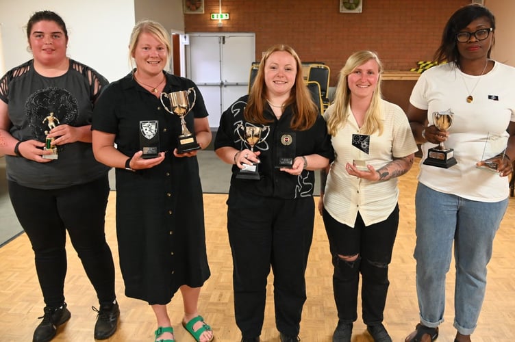Left to right: Izzy Webb, Natasha Hole, Katie Sweetland, Ashleigh Graham-White, and Nyima Touray. 