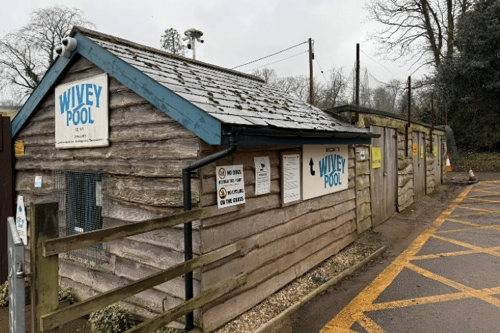 Wivey Pool committee wants to demolish these sheds and build a new pavilion on the site. PHOTO: Quantock Ecology.