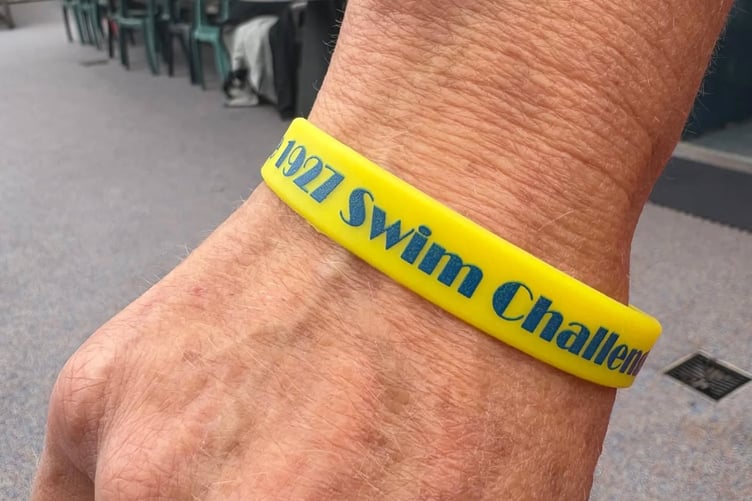 Wrist bands are being given to swimmers who take on the Wivey Pool 1927 challenge. PHOTO: Wivey Pool.