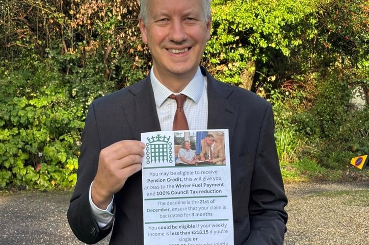 Wellington's MP Gideon Amos helped residents to claim pension credit last winter.