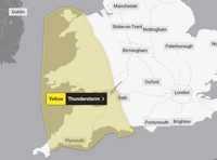 Met Office issues thunderstorm warning