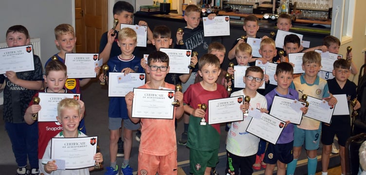 Wellington Under 8s at their end of season presentation