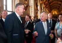 King meets Wellington company boss Rob Hanson after firm's Royal recognition