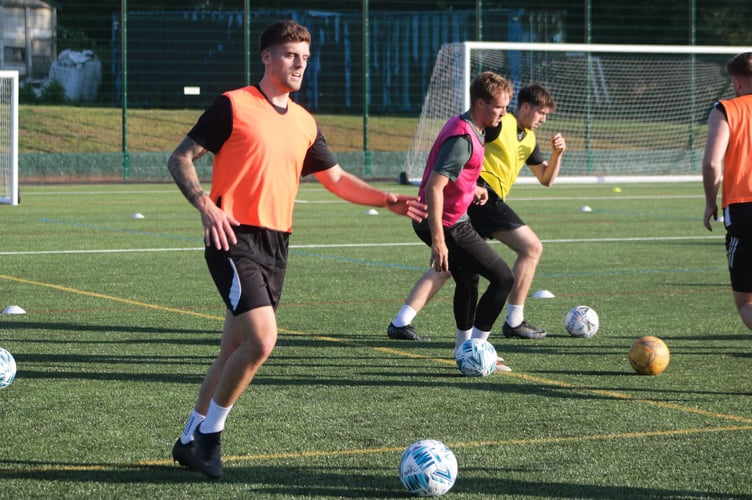Sam Sheldrake is pictured in training with Wellington
