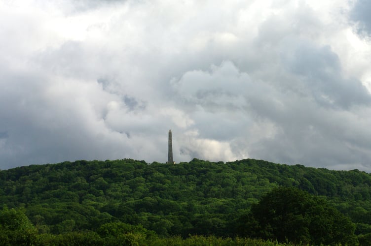 Wellington Monument in the clouds