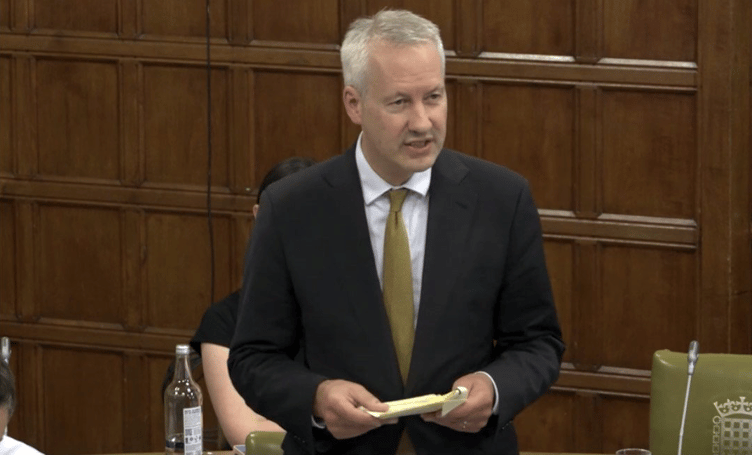 Wellington's MP Gideon Amos speaking in Parliament on the need for businesses affected by roadworks to be compensated.