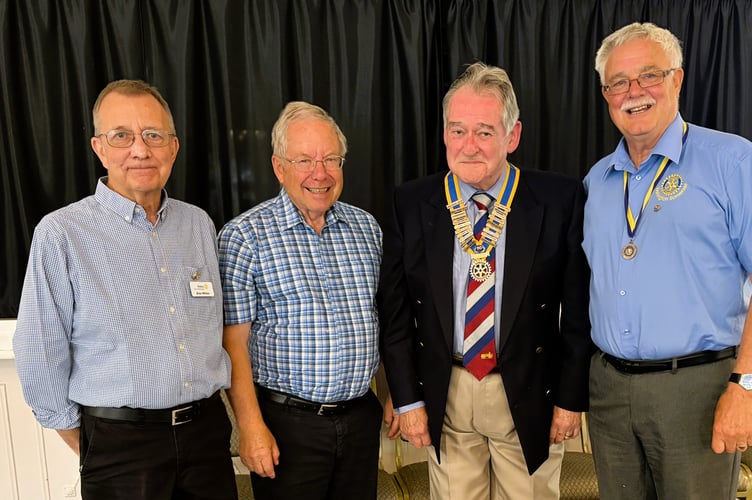 Past Presidents welcoming incoming President Richard Williams OBE. L-R Brian Withers, Paul Brunsch, President Richard Williams, Mike Webb