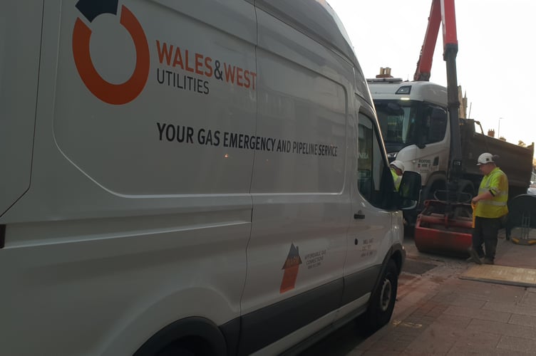 Wales and West Utilities is upgrading gas pipes in Wiveliscombe.