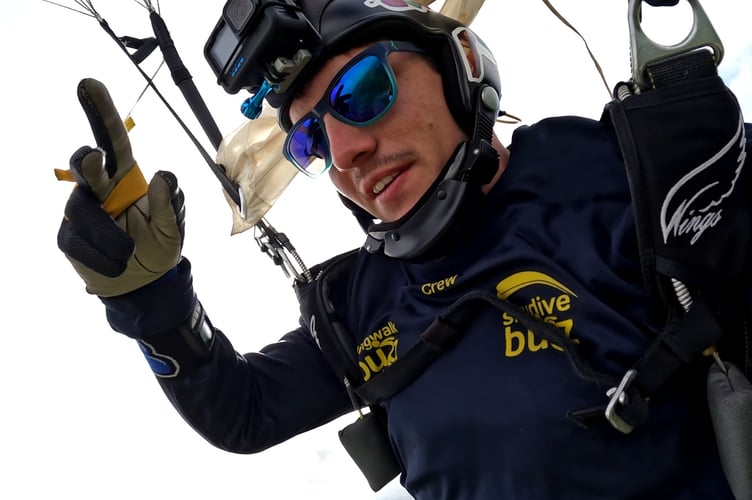 Adam on a skydive - The family of Adam Harrison are paying tribute to the late skydiver who was killed earlier this month