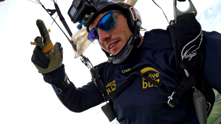 Adam on a skydive - The family of Adam Harrison are paying tribute to the late skydiver who was killed earlier this month