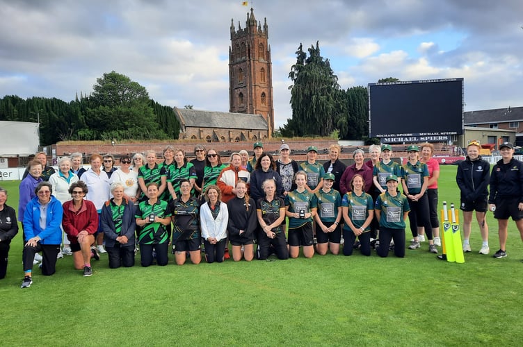Walking women cricketers at Taunton