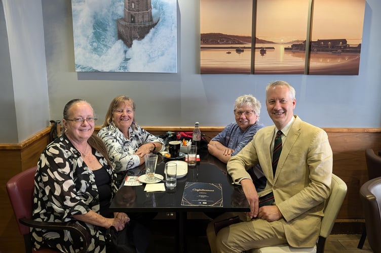 Gideon Amos MP meeting with Jean Stark, Lisa Hunt and June Vaughn.
