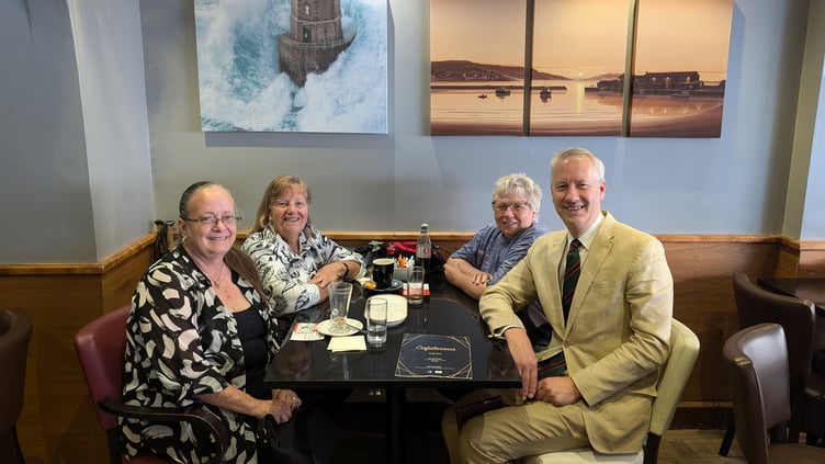 Gideon Amos MP meeting with Jean Stark, Lisa Hunt and June Vaughn.