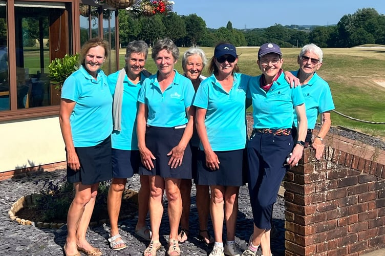 Oake Manor's ladies team who beat Orchardleigh in an inter-club match, left to right: Kate Foster, Amanda Mather, Liz How, Rosemary Webber, Kathryn Drysdale, Emma Fitzgerald and Mary Beakes.
