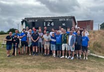 Former Sampford Blues FC stage fun cricket match