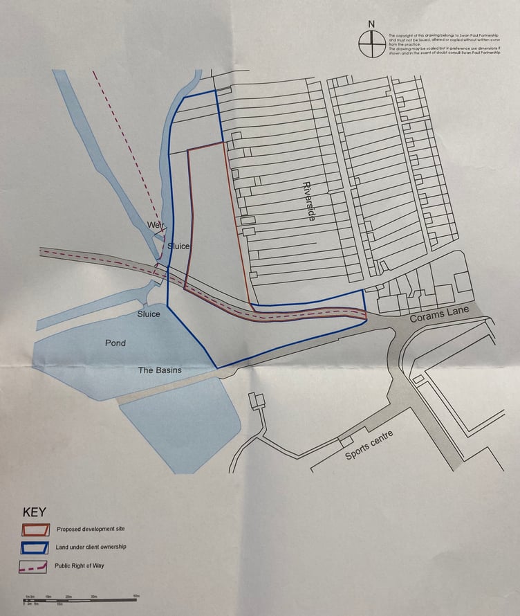 The outline plan for the Corams Lane development