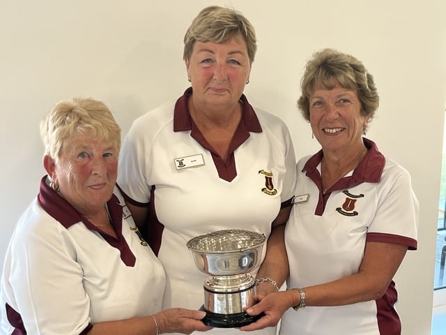 Triples' winners Angie Moore, Lynda Manning and June Anderson