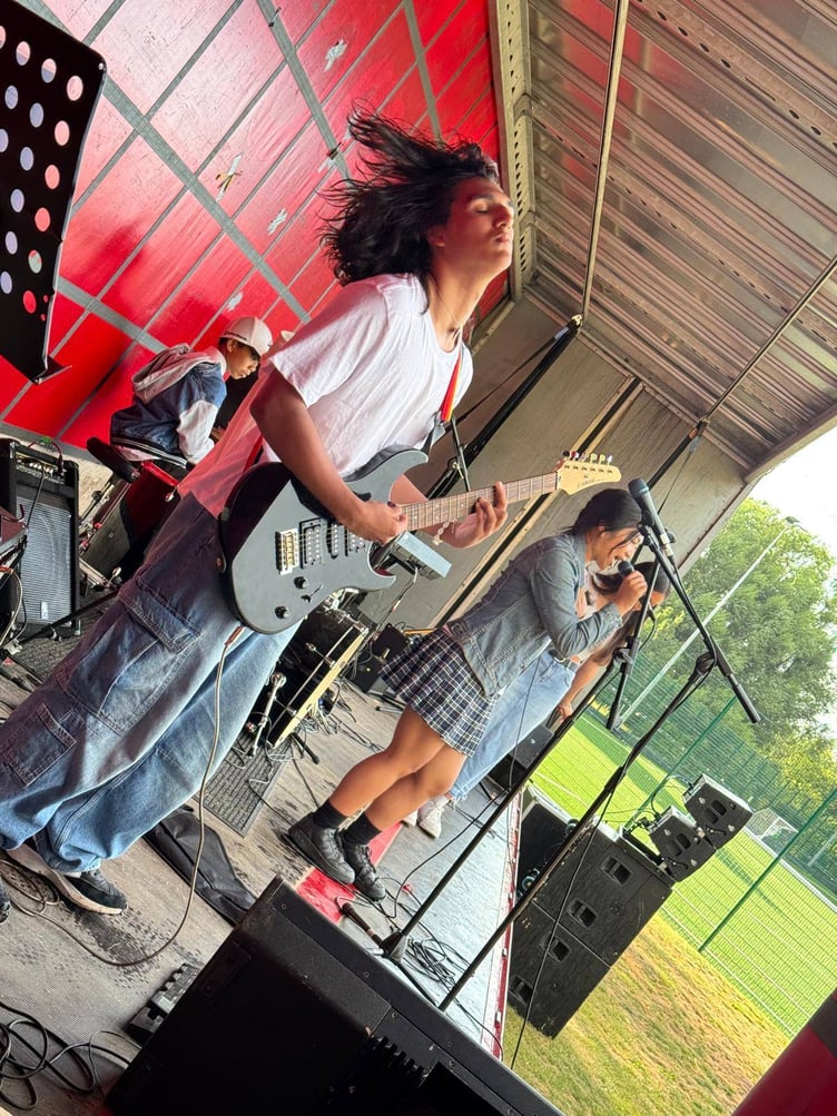 Rockin' out at Court Fields Festival